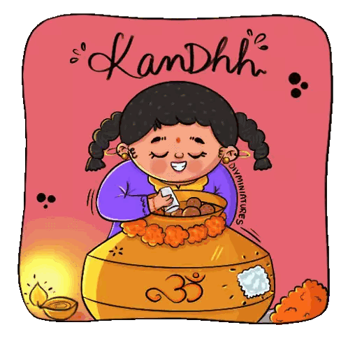 Girl with Kandhh Text