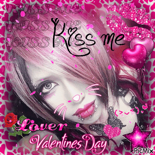 Girl with Kiss Me Lover Valentine