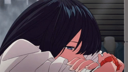 Girl with Long Black Hair and Blue Eyes