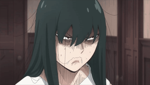 Girl with Long Black Hair and Tear