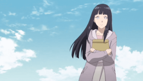 Girl With Long Black Hair Arms Crossed Holding Book GIF