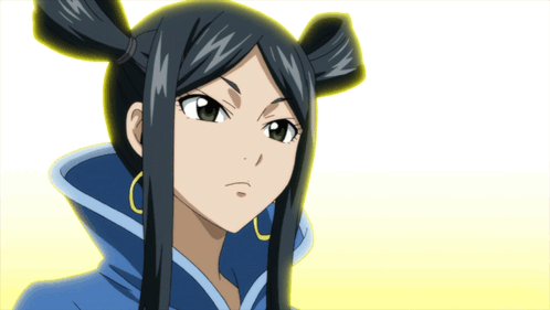 Girl With Long Black Hair In Blue Shirt GIF