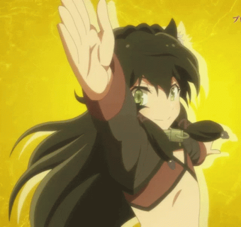 Girl with Long Black Hair Waving