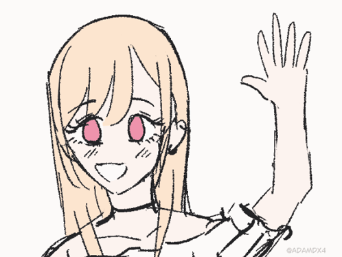 Girl with Long Blonde Hair and Red Eyes