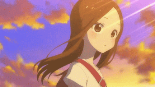 Girl With Long Brown Hair In Front Of Cloudy Sky GIF