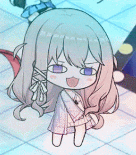 Girl With Long Hair And Bow GIF