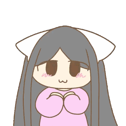 Girl with Long Hair and Cat Ears
