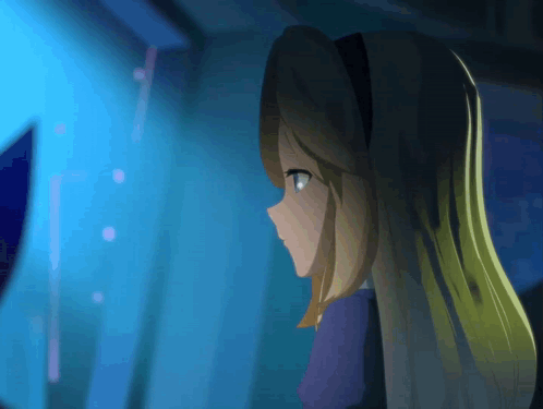 Girl With Long Hair Looking Out Window
