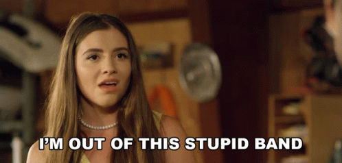Girl With Long Hair Saying I'm Out Of Band GIF