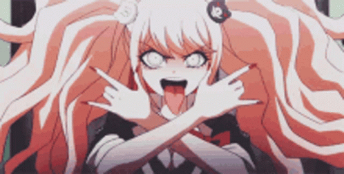 Girl With Long Hair Sticking Tongue Out Making Funny Face GIF