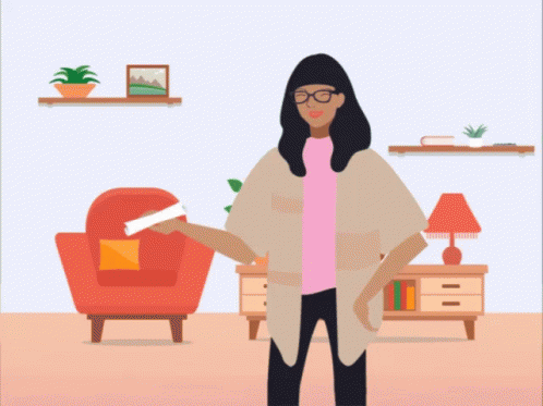 Girl With Long List Animation GIF