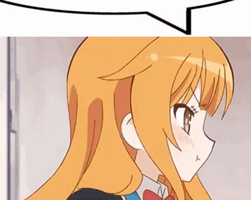 Girl with Long Orange Hair and Speech Bubble