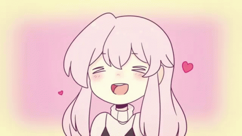Girl With Long Pink Hair and a Heart