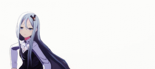 Girl With Long White Hair And Speech Bubble GIF