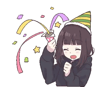 Girl With Party Hat and Confetti Cannon