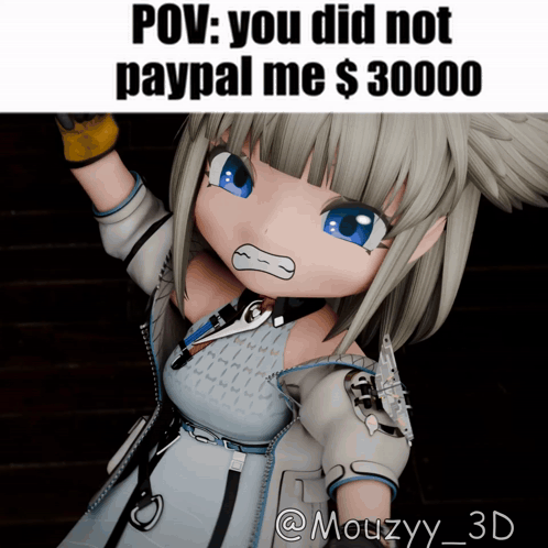 Girl With PayPal $30,000 Caption GIF