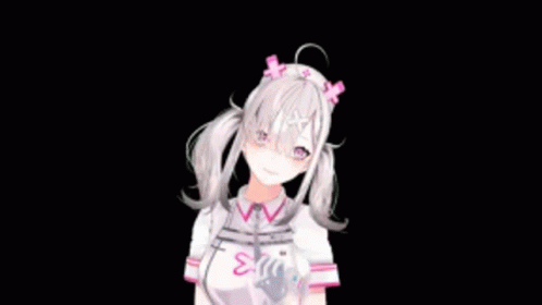 Girl With Pigtails And Heart-Shaped Smoke Trail GIF