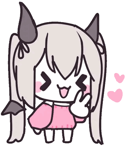 Girl With Pigtails And Horns Giving Peace Sign