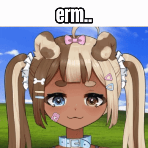 Girl With Pigtails Saying Erm GIF