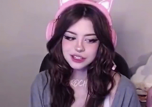 Girl with Pink Cat Ear Headphones