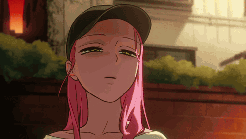 Girl with Pink Hair and Baseball Cap