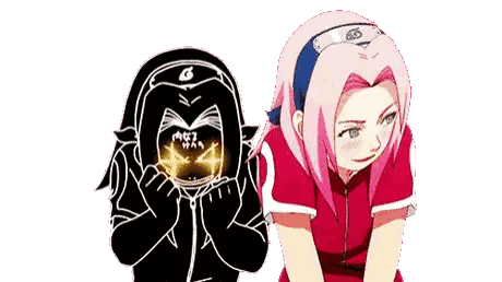 Girl with Pink Hair and Black White Drawing