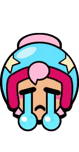 Girl with Pink Hair and Blue Eyes Crying
