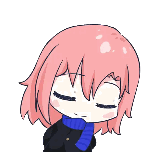 Girl with Pink Hair and Blue Scarf