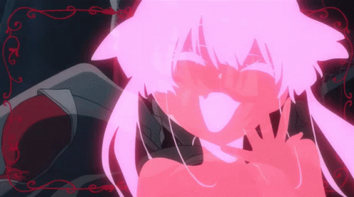 Girl With Pink Hair And Cat Ear Making Funny Face GIF