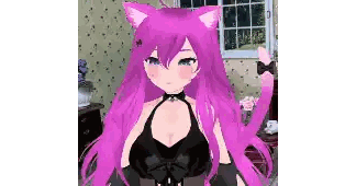 Girl With Pink Hair And Cat Ears