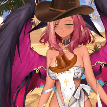 Girl With Pink Hair and Cowboy Hat