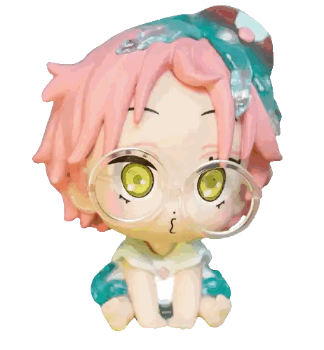 Girl with Pink Hair and Glasses with Jellyfish