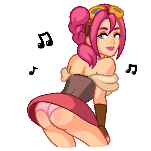 Girl with Pink Hair and Music Notes