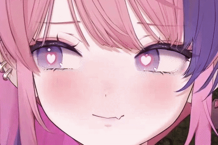 Girl With Pink Hair and Purple Eyes