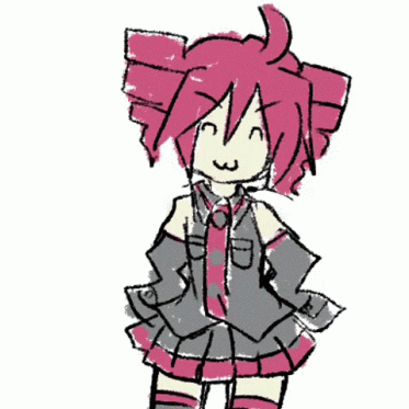 Girl with Pink Hair and Tie