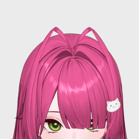 Girl With Pink Hair and White Cat Clip