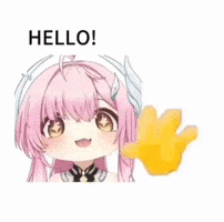Girl With Pink Hair And Wings Saying Hello GIF