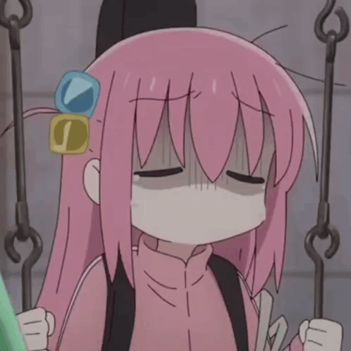 Girl with Pink Hair Crying on Swing