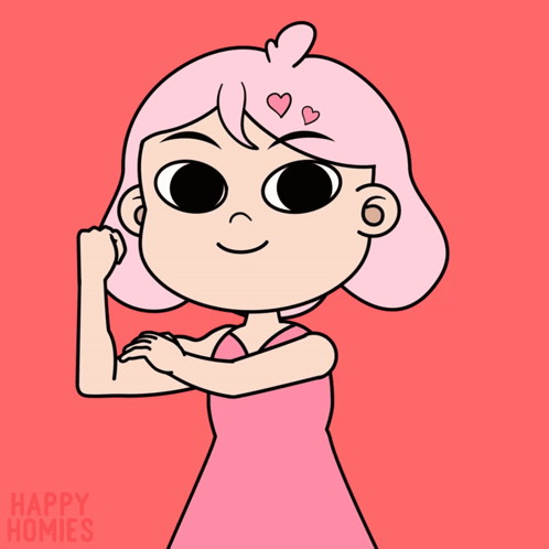 Girl with Pink Hair Happy Homies