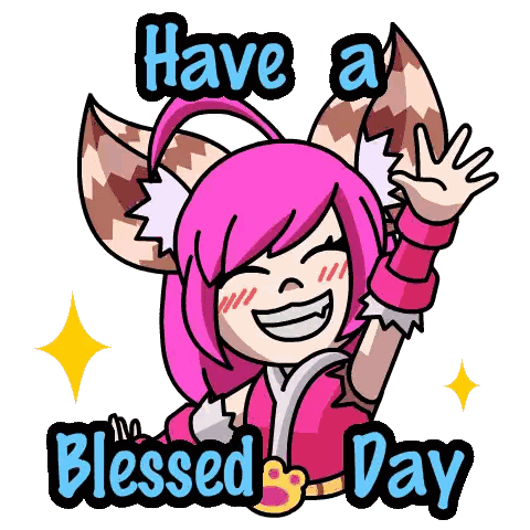 Girl with Pink Hair Have a Blessed Day