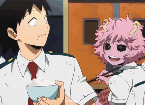 Girl with Pink Hair Holding Chopsticks