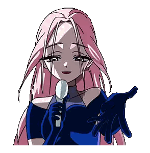 Girl with Pink Hair Holding Microphone