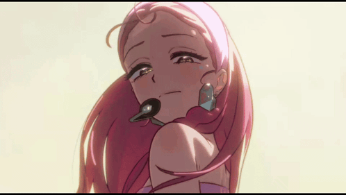 Girl With Pink Hair Holding Microphone