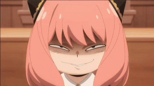 Girl with Pink Hair Making Angry Face