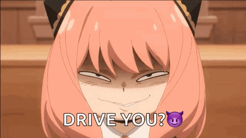 Girl with Pink Hair Making Funny Face Drive You