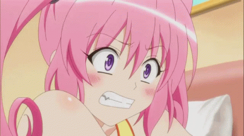 Girl with Pink Hair Making Funny Face