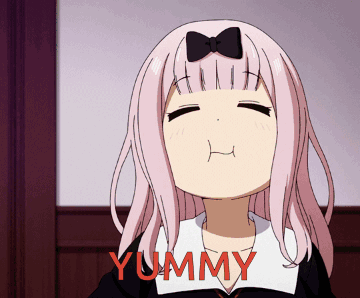 Girl with Pink Hair Making Funny Face Yummy