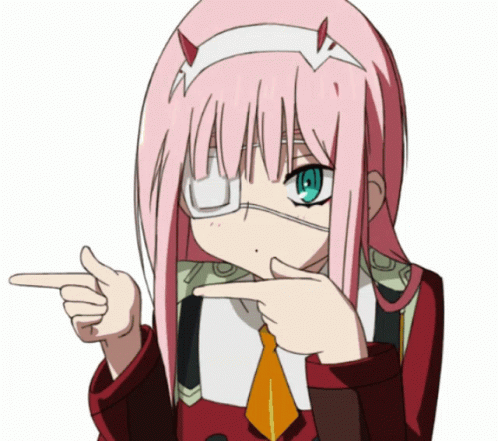 Girl with Pink Hair Pointing