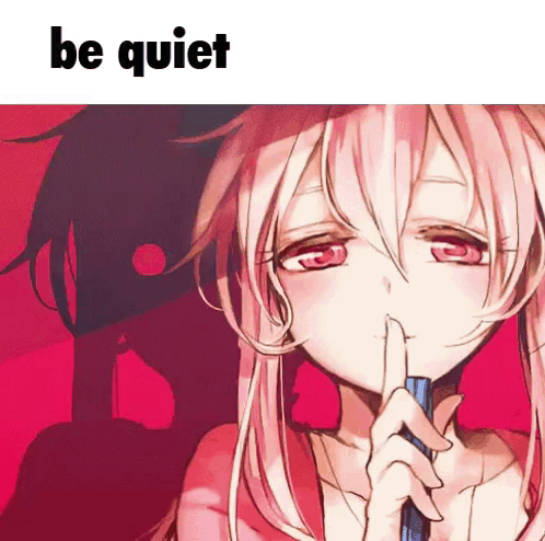 Girl With Pink Hair Shushing Be Quiet