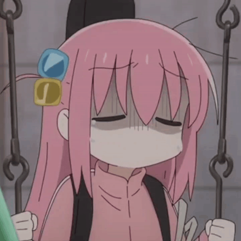 Girl with Pink Hair Sitting on Swing Crying